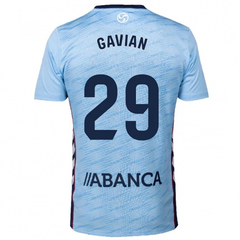 Danxen Bambino Maglia Pablo Gavián #29 Azzurro Rosso Kit Gara Home 2025/26 Maglietta