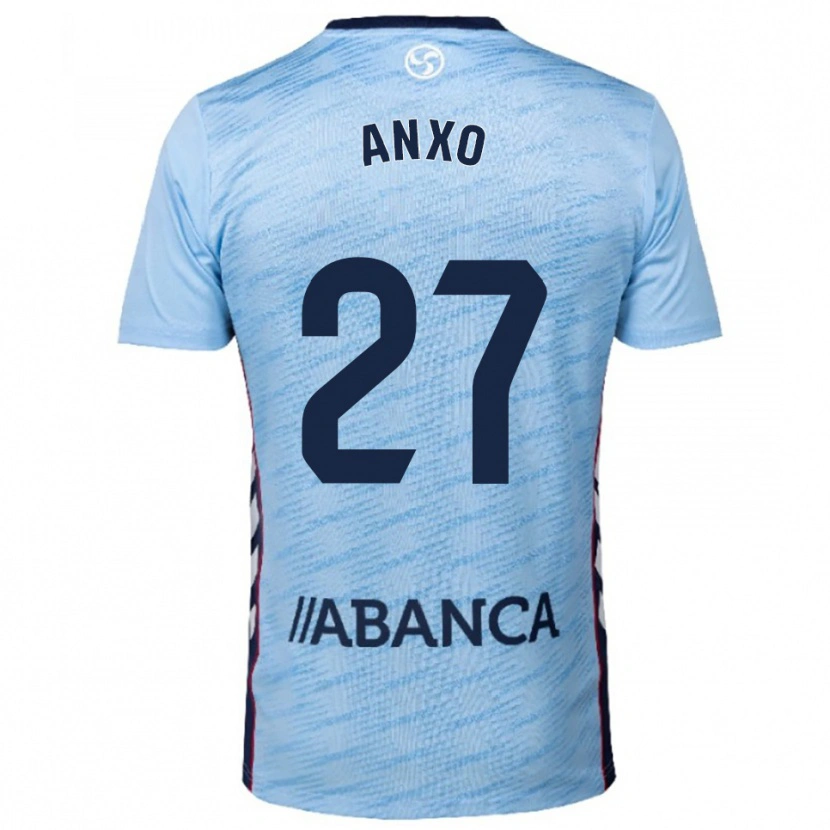 Danxen Bambino Maglia Anxo Rodríguez #27 Azzurro Rosso Kit Gara Home 2025/26 Maglietta