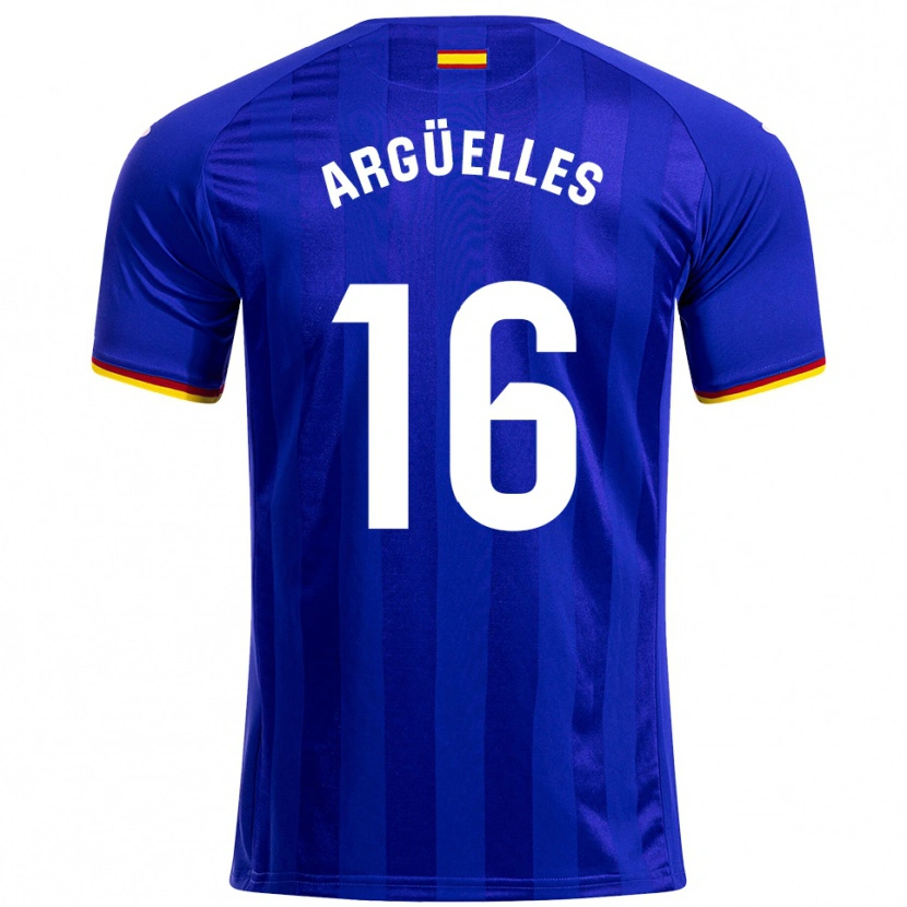 Danxen Bambino Maglia David Argüelles #16 Blu Rosso Giallo Kit Gara Home 2025/26 Maglietta