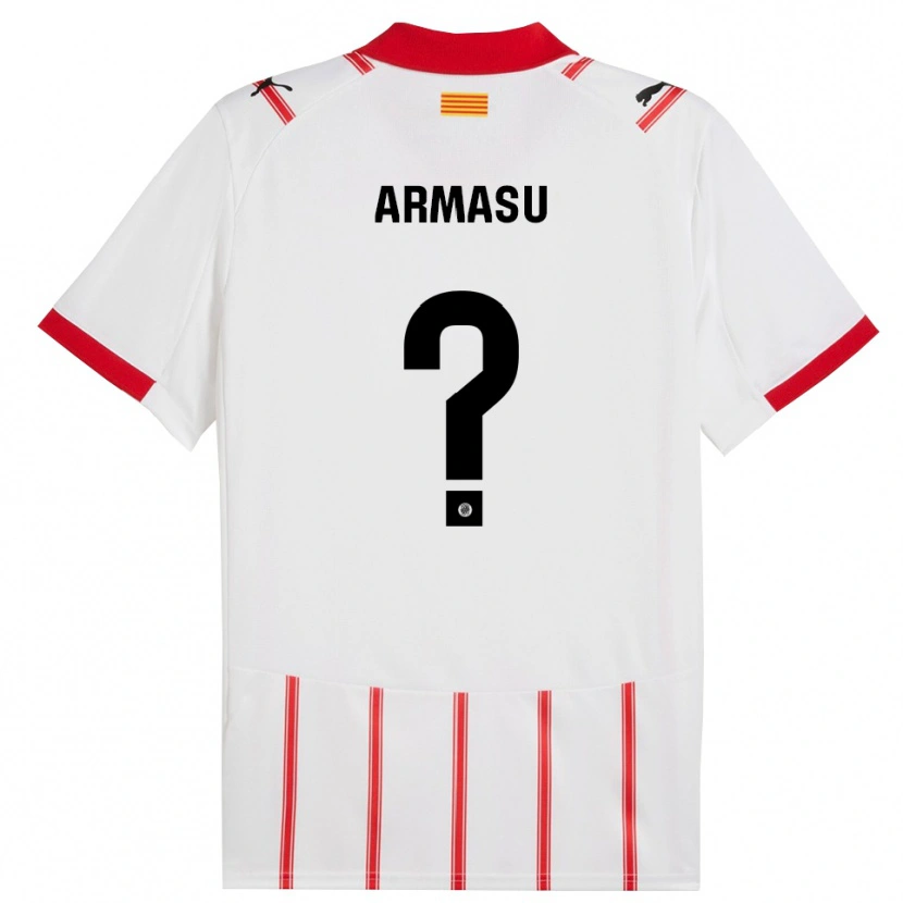 Danxen Bambino Maglia Daniel Armașu #0 Bianco Rosso Kit Gara Home 2025/26 Maglietta