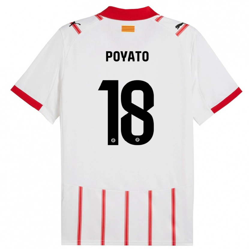 Danxen Bambino Maglia Marina Poyato #18 Bianco Rosso Kit Gara Home 2025/26 Maglietta