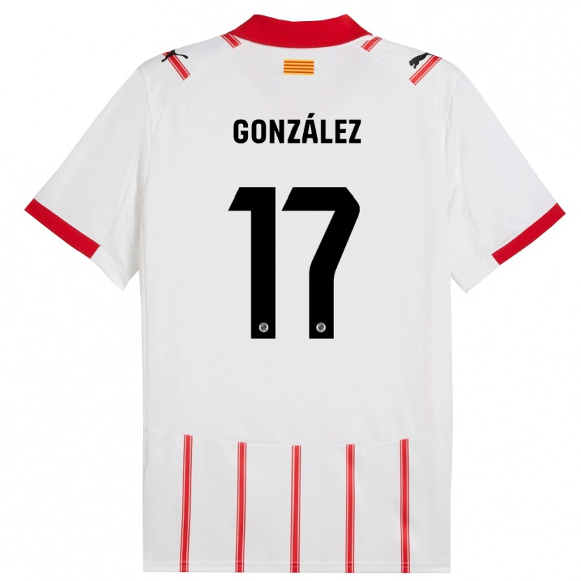 Danxen Bambino Maglia Mario González #17 Bianco Rosso Kit Gara Home 2025/26 Maglietta
