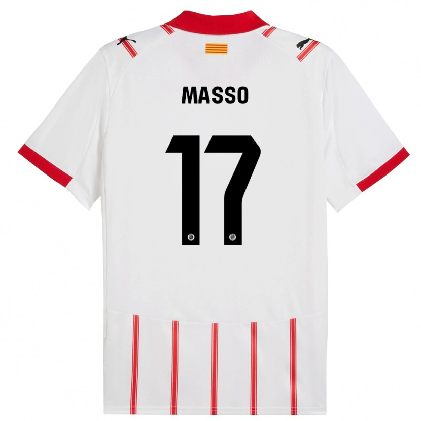 Danxen Bambino Maglia Ainoa Massó #17 Bianco Rosso Kit Gara Home 2025/26 Maglietta