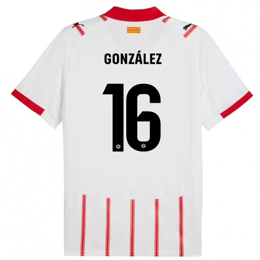 Danxen Bambino Maglia Lau González #16 Bianco Rosso Kit Gara Home 2025/26 Maglietta