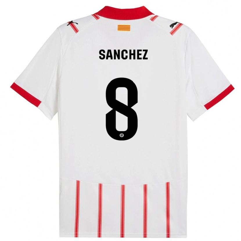 Danxen Bambino Maglia Miguel Ángel Sánchez #8 Bianco Rosso Kit Gara Home 2025/26 Maglietta