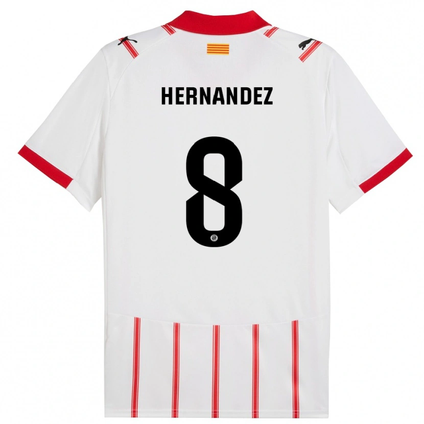 Danxen Bambino Maglia Sofia Hernández #8 Bianco Rosso Kit Gara Home 2025/26 Maglietta