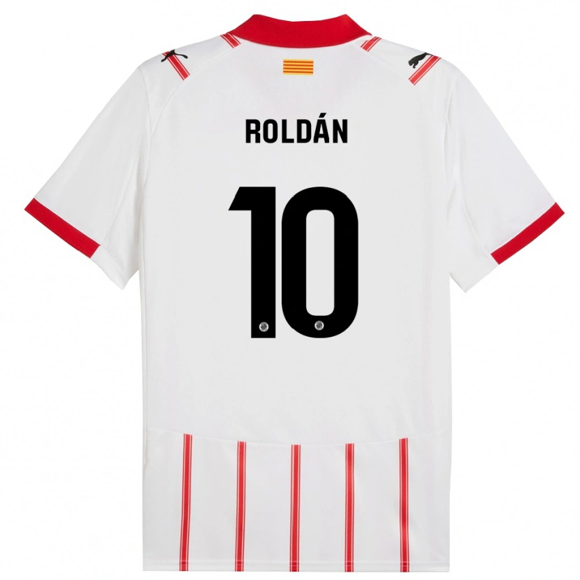 Danxen Bambino Maglia Marcos Roldán #10 Bianco Rosso Kit Gara Home 2025/26 Maglietta