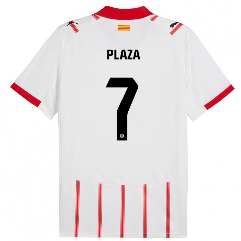 Danxen Bambino Maglia Nacho Plaza #7 Bianco Rosso Kit Gara Home 2025/26 Maglietta