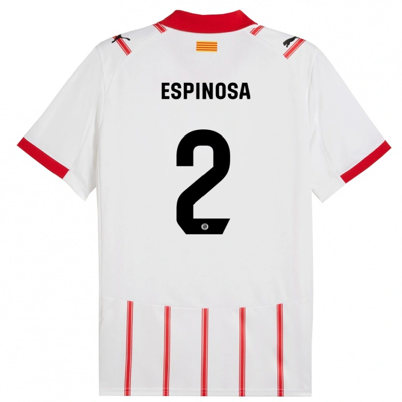 Danxen Bambino Maglia Bernardo Espinosa #2 Bianco Rosso Kit Gara Home 2025/26 Maglietta