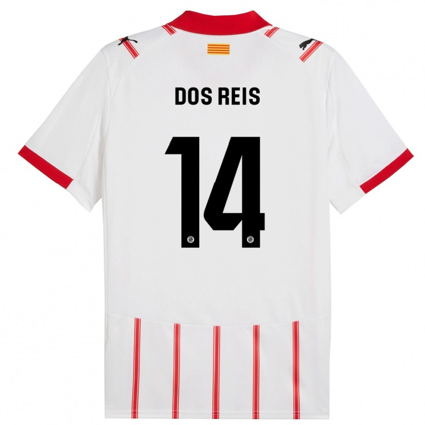 Danxen Bambino Maglia Leo Dos Reis #14 Bianco Rosso Kit Gara Home 2025/26 Maglietta