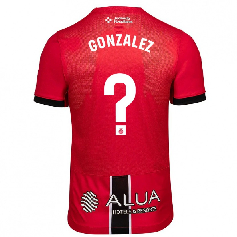 Danxen Bambino Maglia Adrià González #0 Rosso Nero Kit Gara Home 2025/26 Maglietta