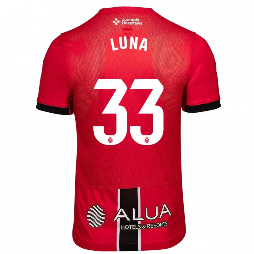 Danxen Bambino Maglia Daniel Luna #33 Rosso Nero Kit Gara Home 2025/26 Maglietta