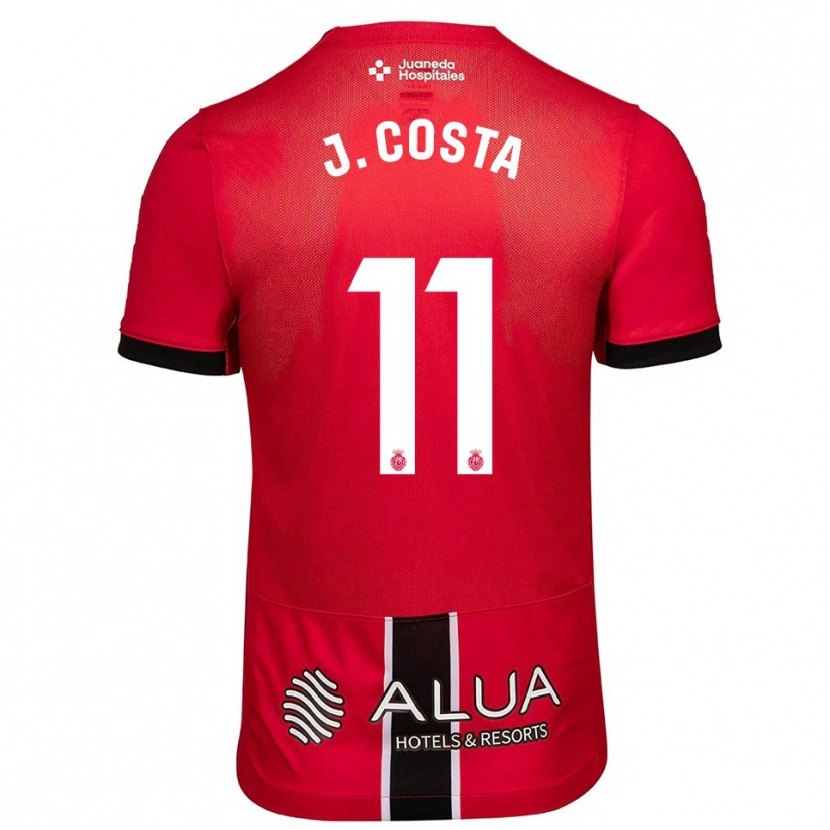 Danxen Bambino Maglia Jaume Costa #11 Rosso Nero Kit Gara Home 2025/26 Maglietta