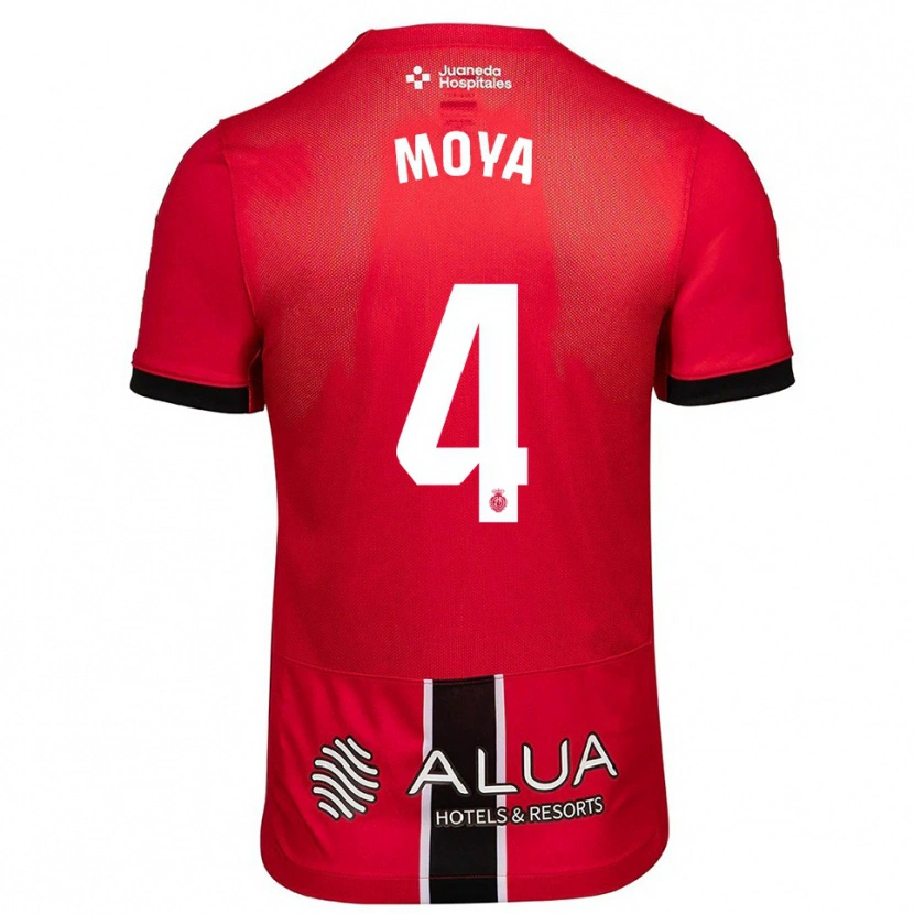 Danxen Bambino Maglia Pablo Moyá #4 Rosso Nero Kit Gara Home 2025/26 Maglietta