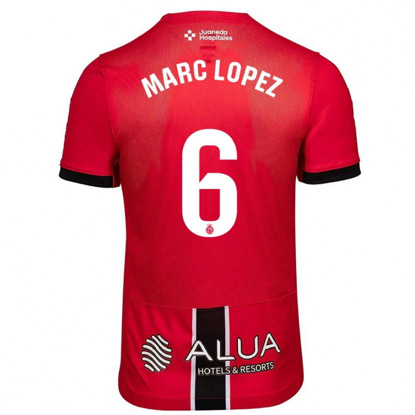 Danxen Bambino Maglia Marc López #6 Rosso Nero Kit Gara Home 2025/26 Maglietta