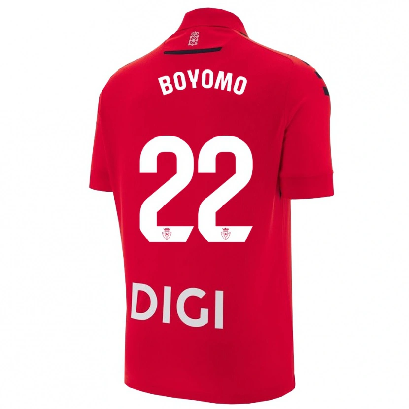 Danxen Bambino Maglia Enzo Boyomo #22 Rosso Nero Kit Gara Home 2025/26 Maglietta
