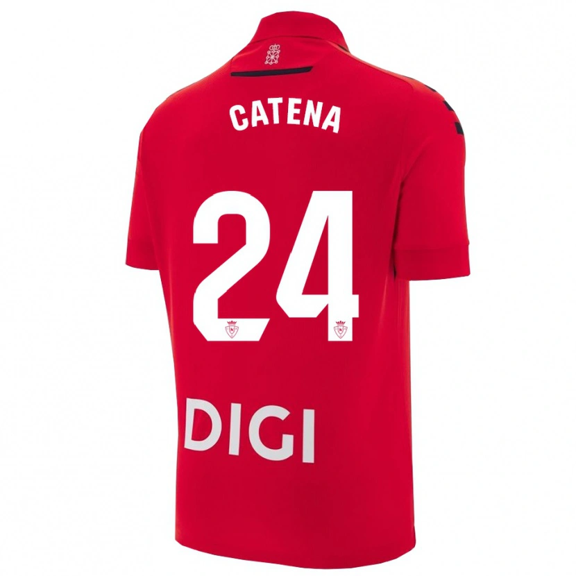 Danxen Bambino Maglia Alejandro Catena #24 Rosso Nero Kit Gara Home 2025/26 Maglietta