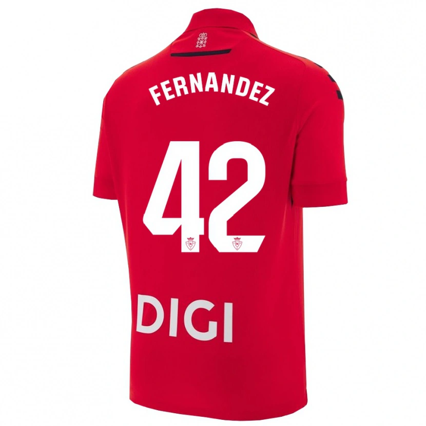 Danxen Bambino Maglia Rafa Fernández #42 Rosso Nero Kit Gara Home 2025/26 Maglietta