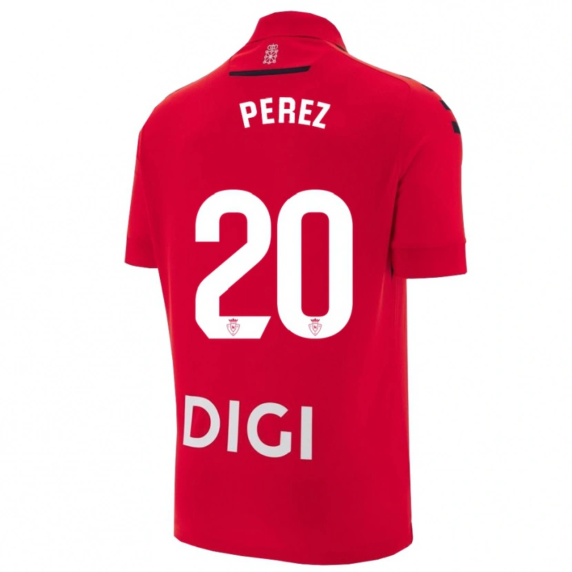 Danxen Bambino Maglia Bruno Pérez #20 Rosso Nero Kit Gara Home 2025/26 Maglietta