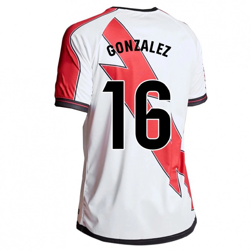 Danxen Bambino Maglia Aitor González #16 Bianco Rosso Kit Gara Home 2025/26 Maglietta