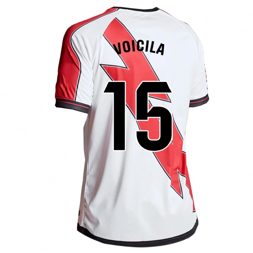 Danxen Bambino Maglia Daniel Voicilă #15 Bianco Rosso Kit Gara Home 2025/26 Maglietta