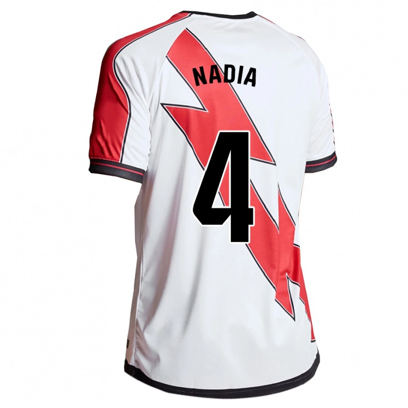 Danxen Bambino Maglia Nadia Dopico Díaz #4 Bianco Rosso Kit Gara Home 2025/26 Maglietta