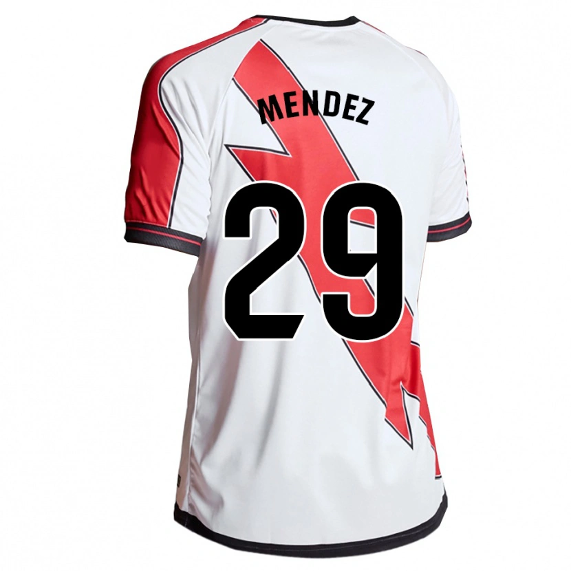 Danxen Bambino Maglia Diego Méndez #29 Bianco Rosso Kit Gara Home 2025/26 Maglietta