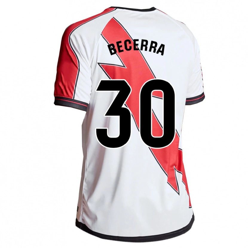 Danxen Bambino Maglia Samu Becerra #30 Bianco Rosso Kit Gara Home 2025/26 Maglietta