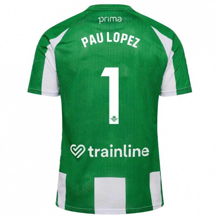 Danxen Bambino Maglia Pau López #1 Verde Bianco Kit Gara Home 2025/26 Maglietta