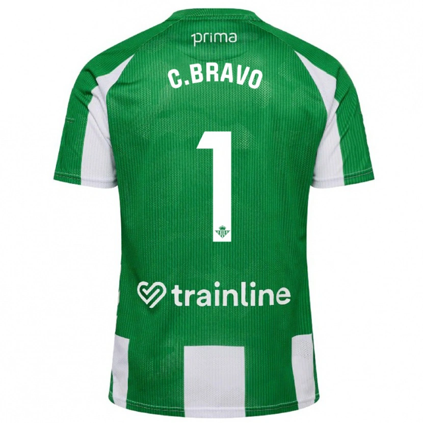 Danxen Bambino Maglia Claudio Bravo #1 Verde Bianco Kit Gara Home 2025/26 Maglietta