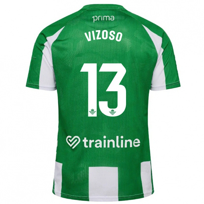 Danxen Bambino Maglia Paula Vizoso #13 Verde Bianco Kit Gara Home 2025/26 Maglietta