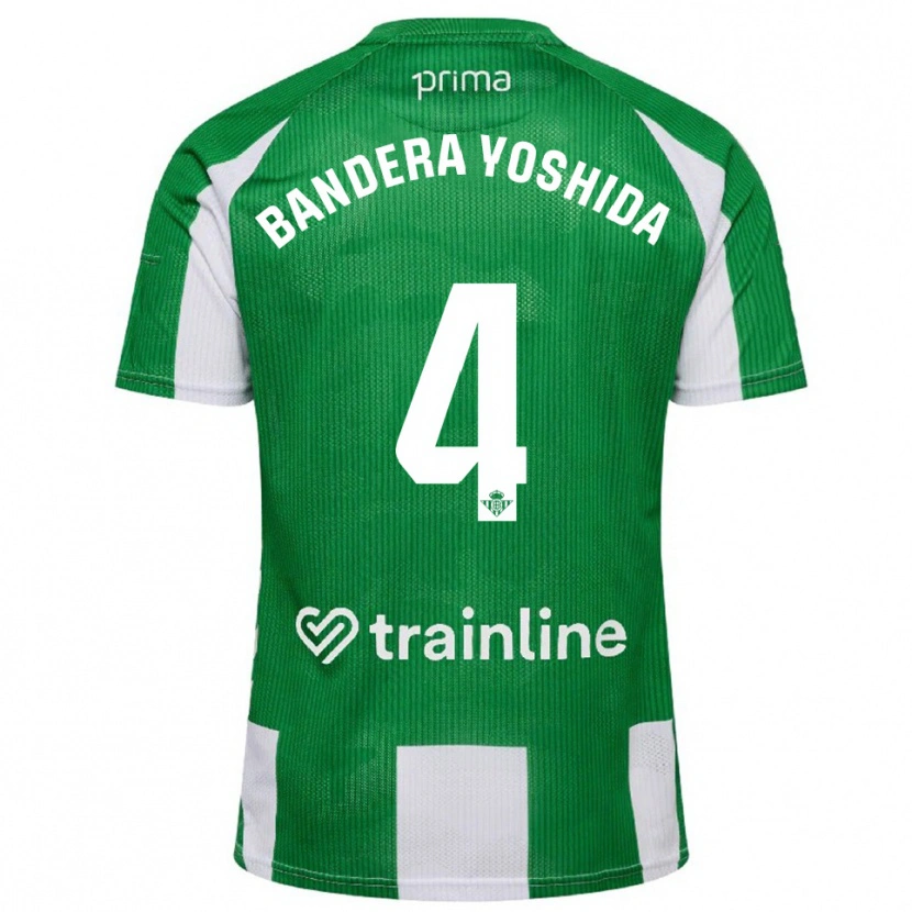 Danxen Bambino Maglia Kenta Bandera Yoshida #4 Verde Bianco Kit Gara Home 2025/26 Maglietta