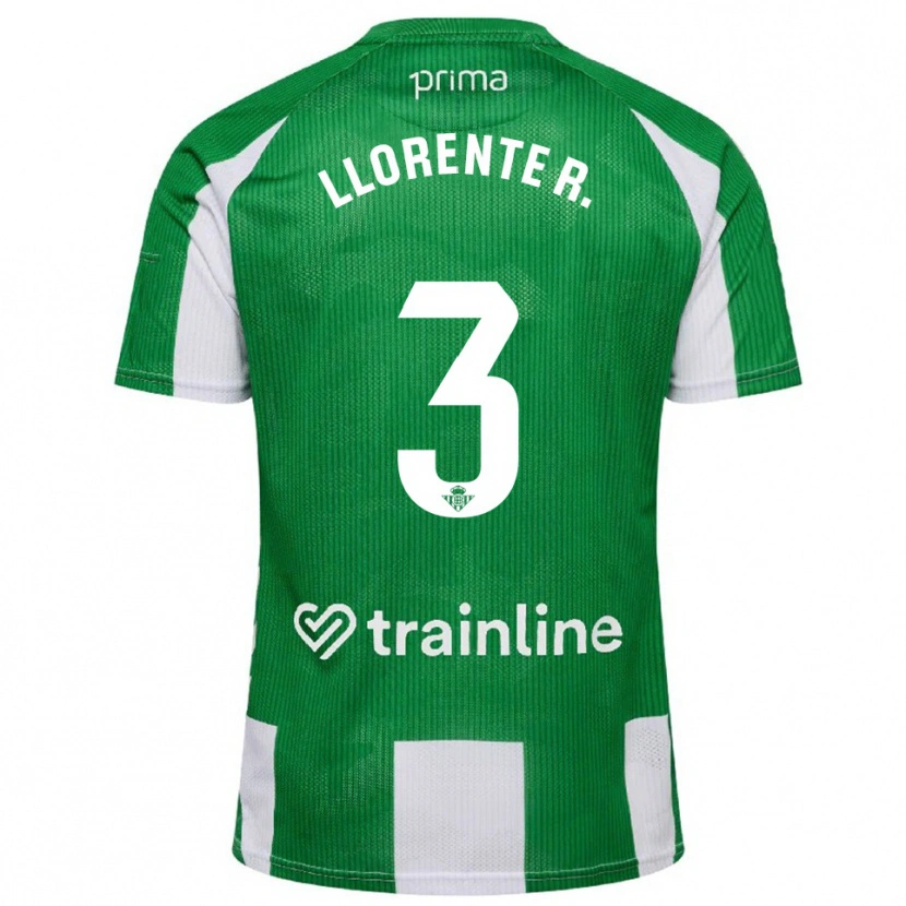 Danxen Bambino Maglia Diego Llorente #3 Verde Bianco Kit Gara Home 2025/26 Maglietta