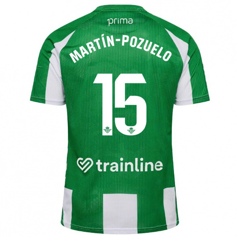 Danxen Bambino Maglia Esther Martín-Pozuelo #15 Verde Bianco Kit Gara Home 2025/26 Maglietta