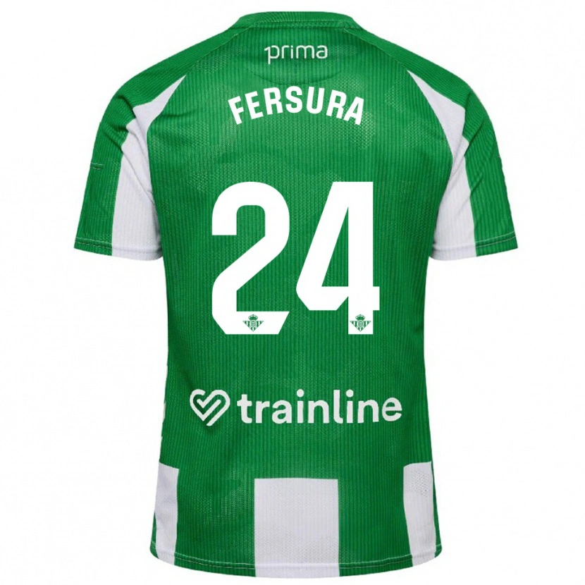 Danxen Bambino Maglia João Fersura #24 Verde Bianco Kit Gara Home 2025/26 Maglietta