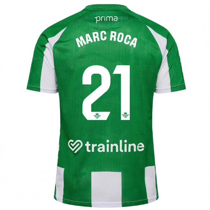 Danxen Bambino Maglia Marc Roca #21 Verde Bianco Kit Gara Home 2025/26 Maglietta