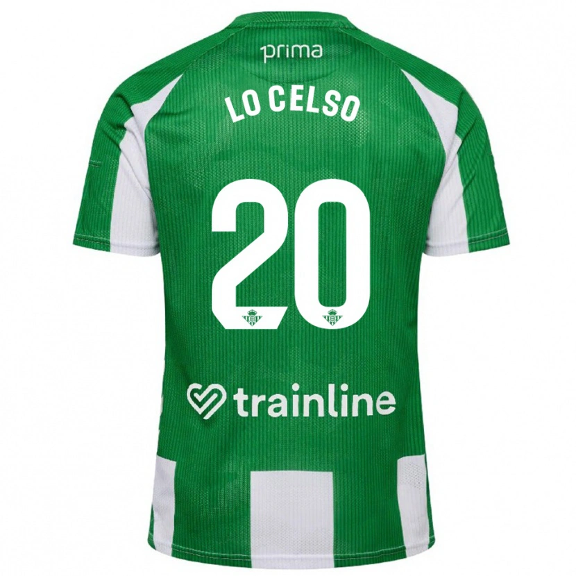 Danxen Bambino Maglia Giovani Lo Celso #20 Verde Bianco Kit Gara Home 2025/26 Maglietta