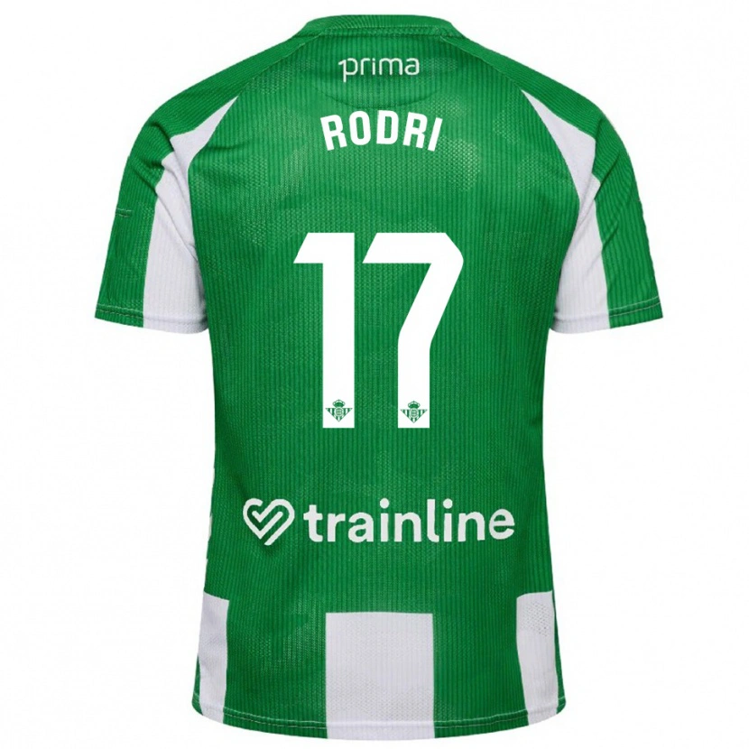 Danxen Bambino Maglia Rodri Sanchez #17 Verde Bianco Kit Gara Home 2025/26 Maglietta