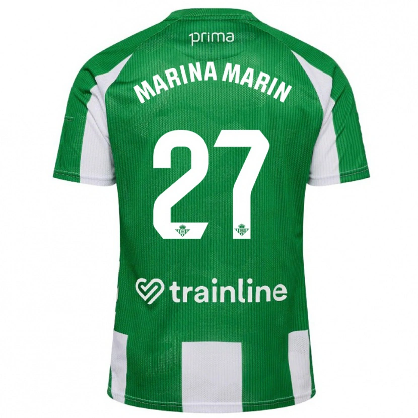 Danxen Bambino Maglia Marina Marín #27 Verde Bianco Kit Gara Home 2025/26 Maglietta