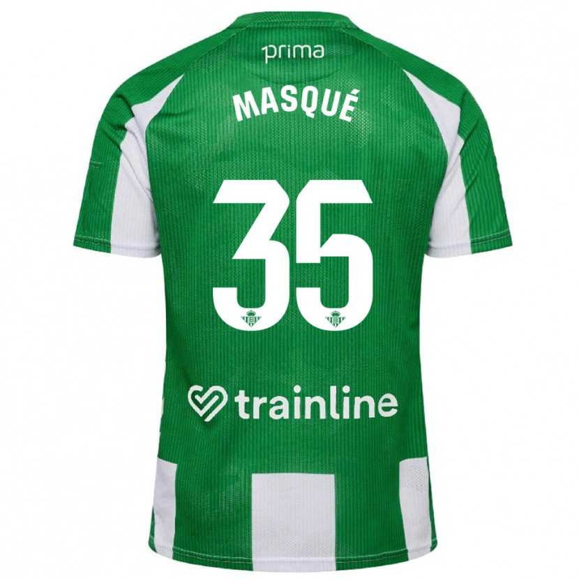 Danxen Bambino Maglia Òscar Masqué #35 Verde Bianco Kit Gara Home 2025/26 Maglietta