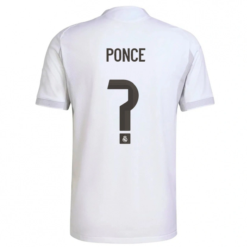 Danxen Bambino Maglia Guille Ponce #0 Bianco Giallo Kit Gara Home 2025/26 Maglietta