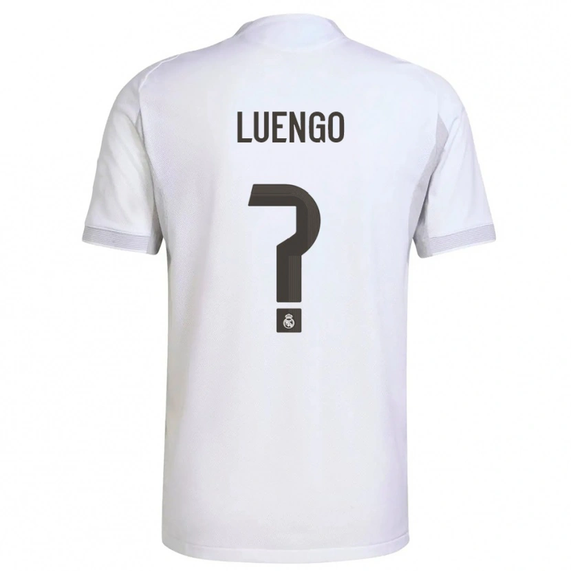 Danxen Bambino Maglia Rubén Luengo #0 Bianco Giallo Kit Gara Home 2025/26 Maglietta