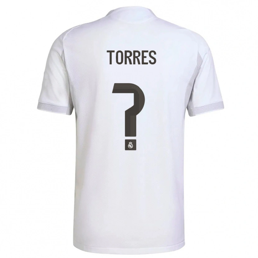 Danxen Bambino Maglia Roi Torres #0 Bianco Giallo Kit Gara Home 2025/26 Maglietta