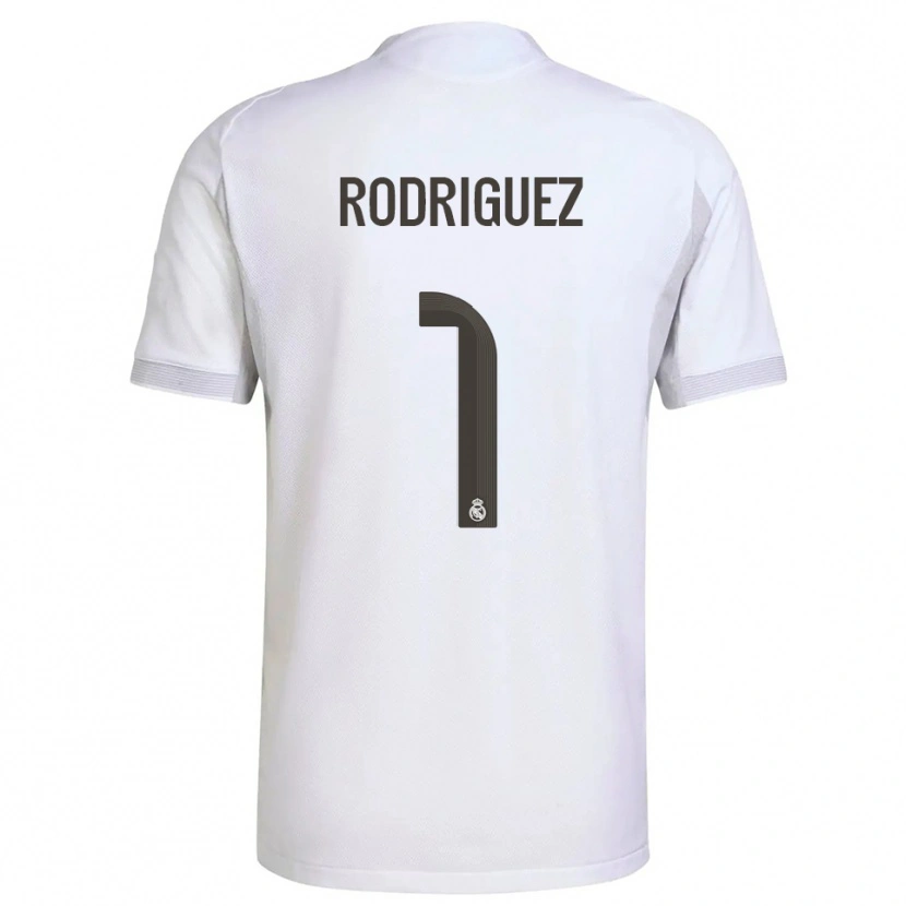 Danxen Bambino Maglia Misa Rodriguez #1 Bianco Giallo Kit Gara Home 2025/26 Maglietta