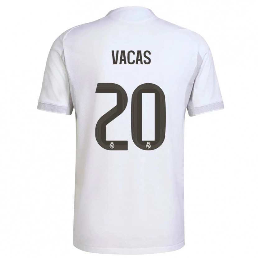 Danxen Bambino Maglia Juan Vacas #20 Bianco Giallo Kit Gara Home 2025/26 Maglietta