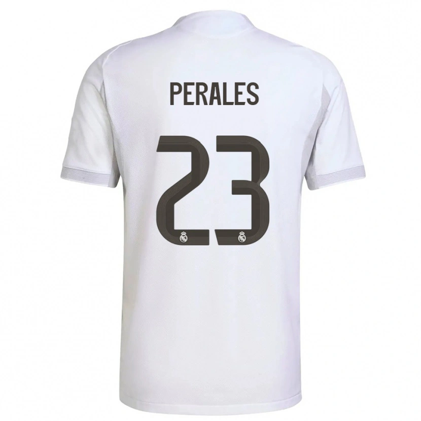 Danxen Bambino Maglia Miguel Perales #23 Bianco Giallo Kit Gara Home 2025/26 Maglietta