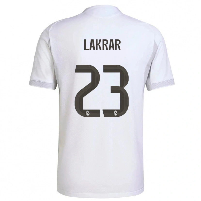 Danxen Bambino Maglia Maëlle Lakrar #23 Bianco Giallo Kit Gara Home 2025/26 Maglietta