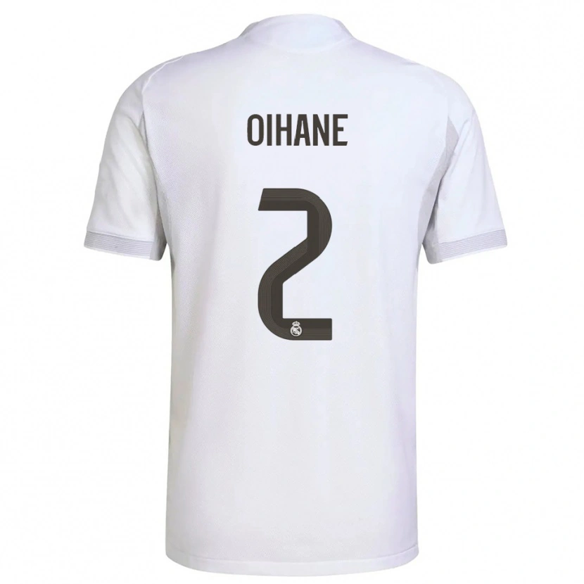 Danxen Bambino Maglia Oihane Hernández #2 Bianco Giallo Kit Gara Home 2025/26 Maglietta