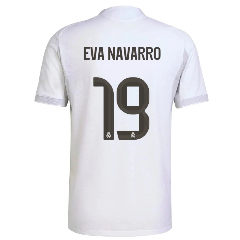 Danxen Bambino Maglia Eva Navarro #19 Bianco Giallo Kit Gara Home 2025/26 Maglietta