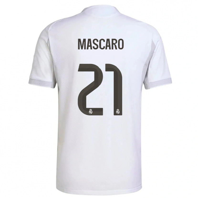 Danxen Bambino Maglia Joan Mascaró #21 Bianco Giallo Kit Gara Home 2025/26 Maglietta